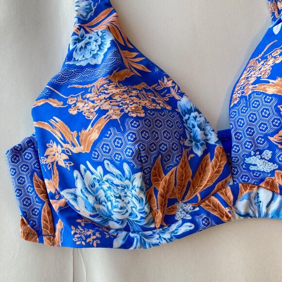 Seafolly Eden DD Fixed Triangle Bikini Top 8 Azure NWT - Picture 2 of 9